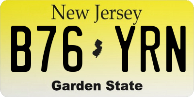 NJ license plate B76YRN