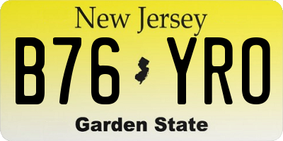 NJ license plate B76YRO