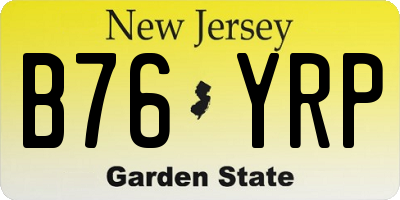 NJ license plate B76YRP