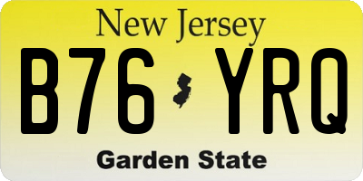 NJ license plate B76YRQ