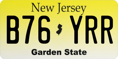 NJ license plate B76YRR