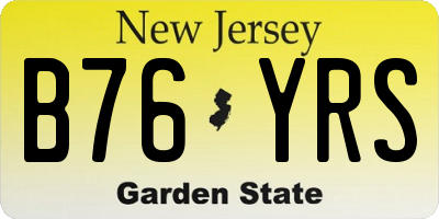 NJ license plate B76YRS