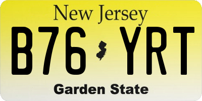 NJ license plate B76YRT