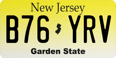 NJ license plate B76YRV