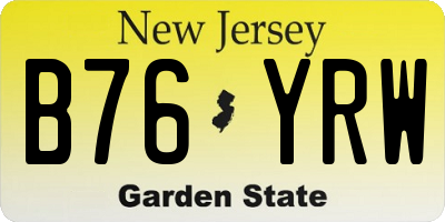 NJ license plate B76YRW