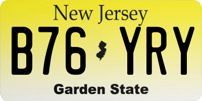 NJ license plate B76YRY