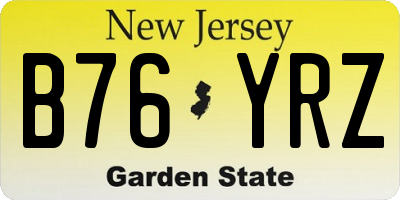 NJ license plate B76YRZ
