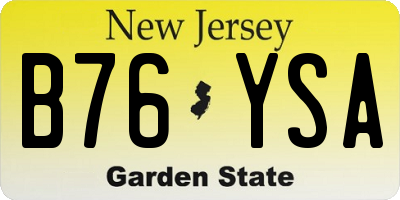 NJ license plate B76YSA