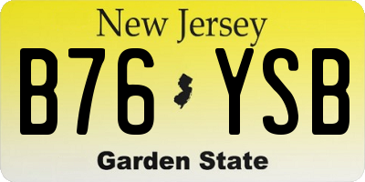 NJ license plate B76YSB