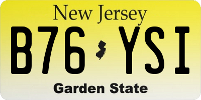 NJ license plate B76YSI
