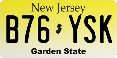 NJ license plate B76YSK