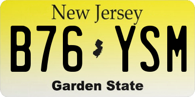 NJ license plate B76YSM