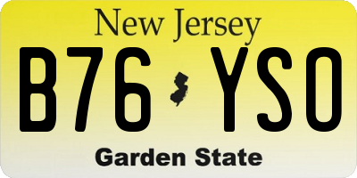 NJ license plate B76YSO