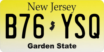 NJ license plate B76YSQ