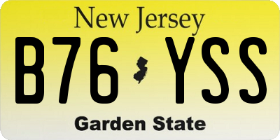 NJ license plate B76YSS