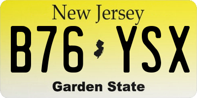 NJ license plate B76YSX