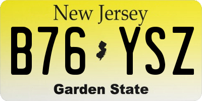 NJ license plate B76YSZ