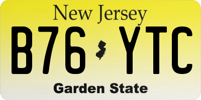 NJ license plate B76YTC