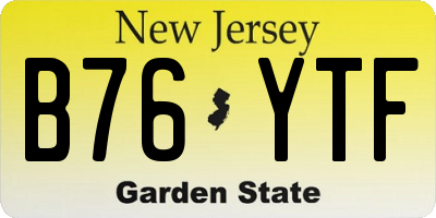 NJ license plate B76YTF