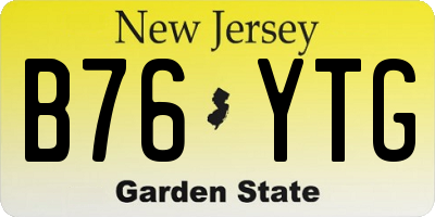 NJ license plate B76YTG