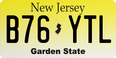 NJ license plate B76YTL