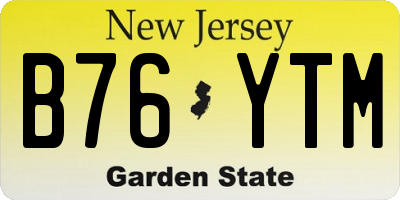 NJ license plate B76YTM