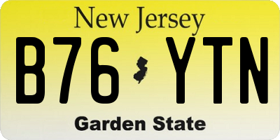 NJ license plate B76YTN