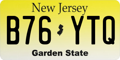 NJ license plate B76YTQ