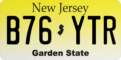NJ license plate B76YTR