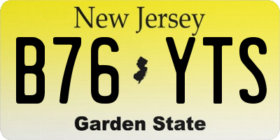 NJ license plate B76YTS
