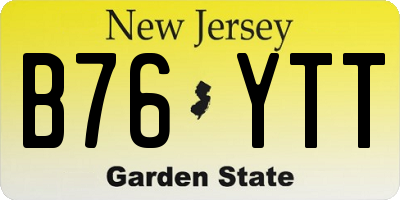 NJ license plate B76YTT