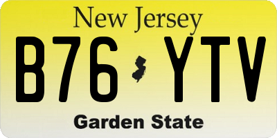 NJ license plate B76YTV