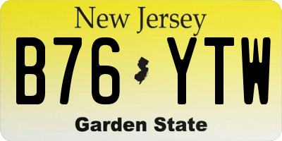 NJ license plate B76YTW