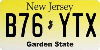 NJ license plate B76YTX