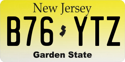 NJ license plate B76YTZ