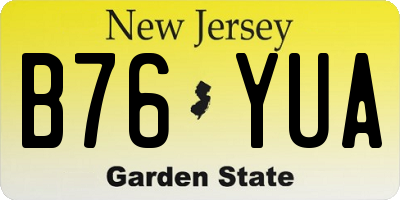 NJ license plate B76YUA