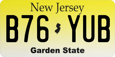 NJ license plate B76YUB