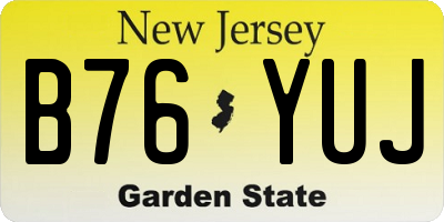 NJ license plate B76YUJ