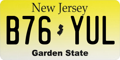 NJ license plate B76YUL