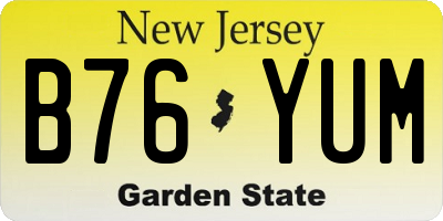 NJ license plate B76YUM