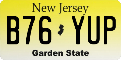 NJ license plate B76YUP