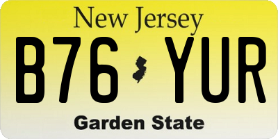 NJ license plate B76YUR