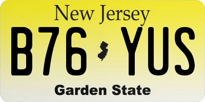 NJ license plate B76YUS