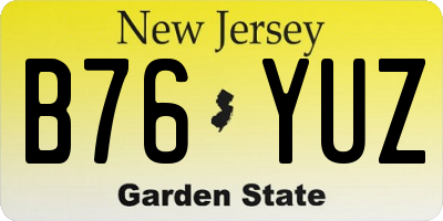NJ license plate B76YUZ
