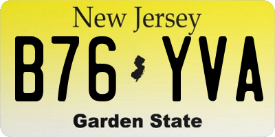 NJ license plate B76YVA