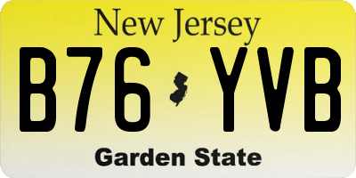 NJ license plate B76YVB