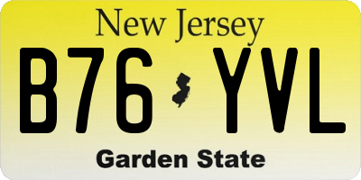 NJ license plate B76YVL