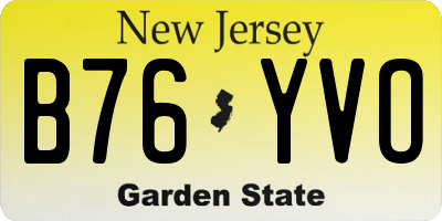 NJ license plate B76YVO