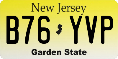 NJ license plate B76YVP