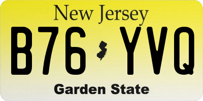 NJ license plate B76YVQ